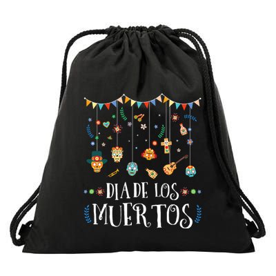 Mexican Dia De Los Muertos Day Of The Dead Vintage Design Drawstring Bag
