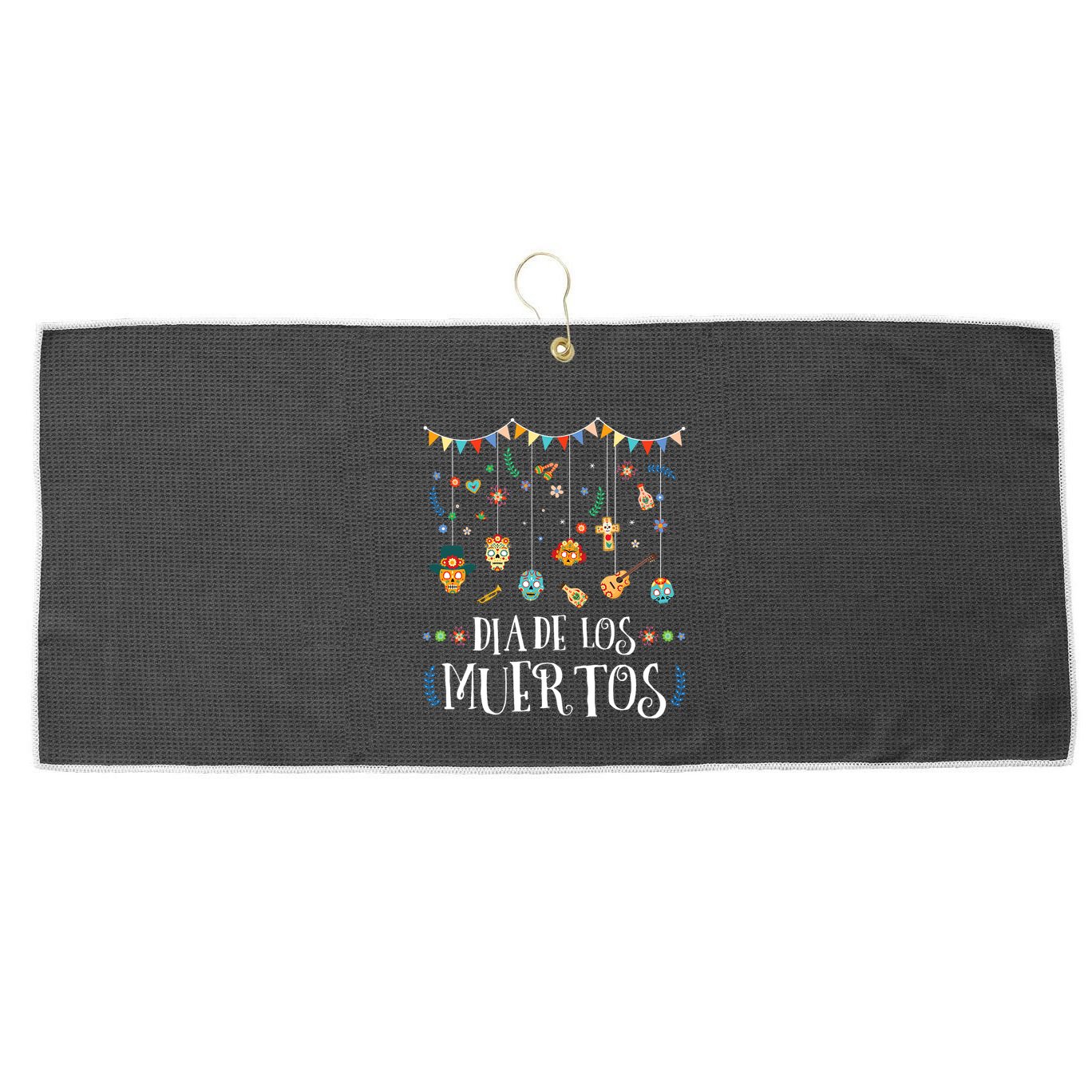 Mexican Dia De Los Muertos Day Of The Dead Vintage Design Large Microfiber Waffle Golf Towel