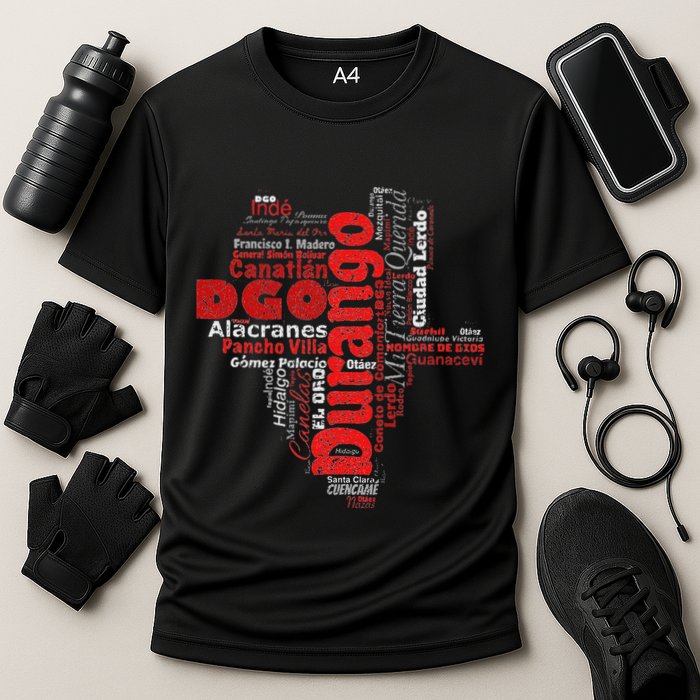Mapa De Durango Mexico Municipios Durango Map Cooling Performance Crew T-Shirt