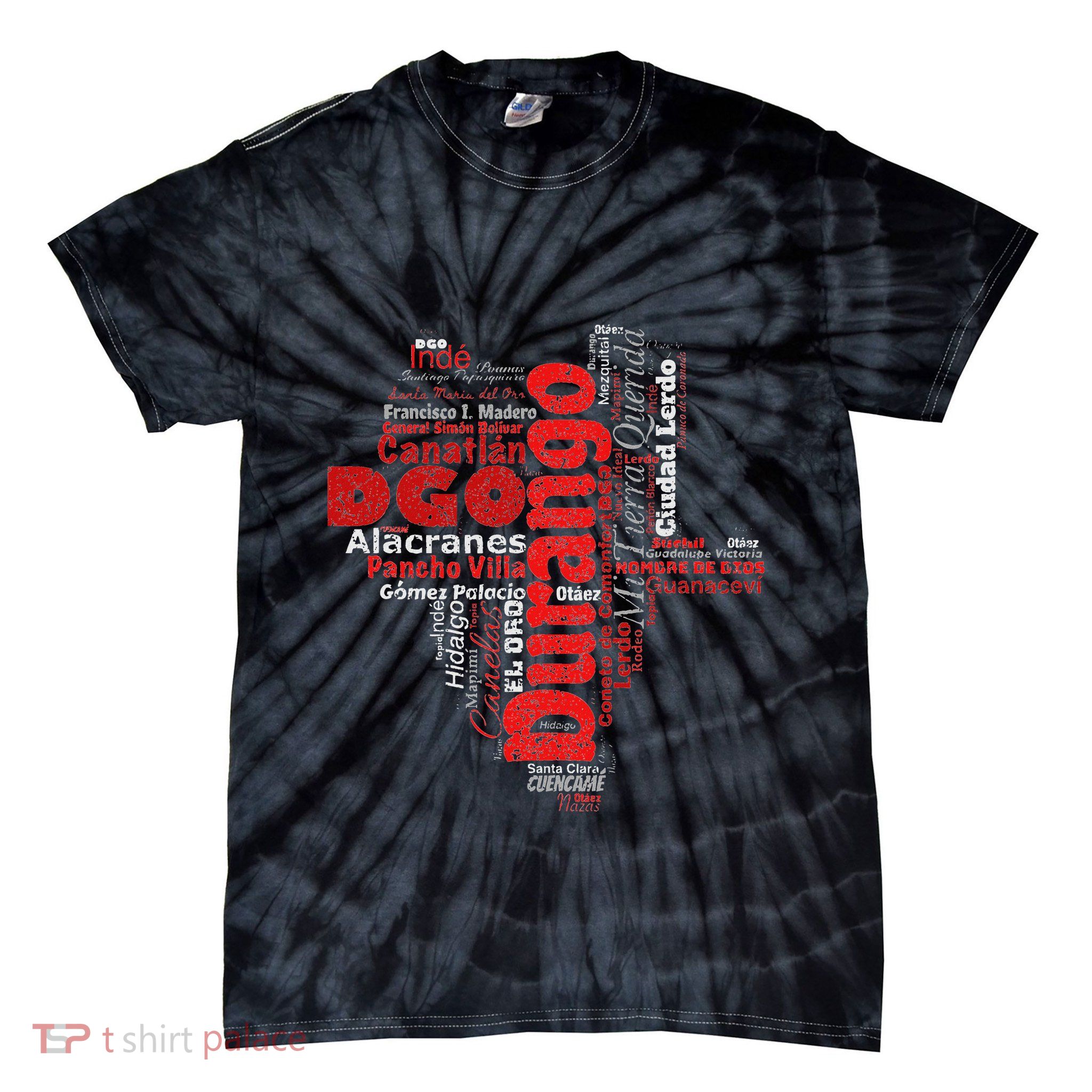Mapa De Durango Mexico Municipios Durango Map Tie-Dye T-Shirt