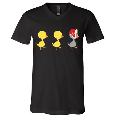 Minnesota Duck Duck Grey Duck V-Neck T-Shirt