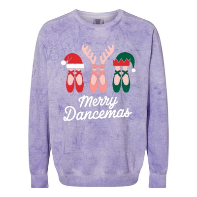 Merry Dancemas Dance Ballerina Pointe Shoe Christmas Colorblast Crewneck Sweatshirt