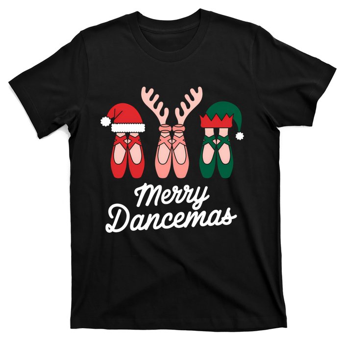 Merry Dancemas Dance Ballerina Pointe Shoe Christmas T-Shirt