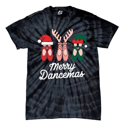 Merry Dancemas Dance Ballerina Pointe Shoe Christmas Tie-Dye T-Shirt