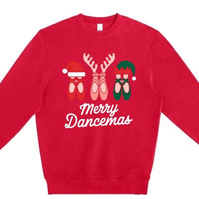 Merry Dancemas Dance Ballerina Pointe Shoe Christmas Premium Crewneck Sweatshirt