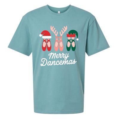 Merry Dancemas Dance Ballerina Pointe Shoe Christmas Sueded Cloud Jersey T-Shirt