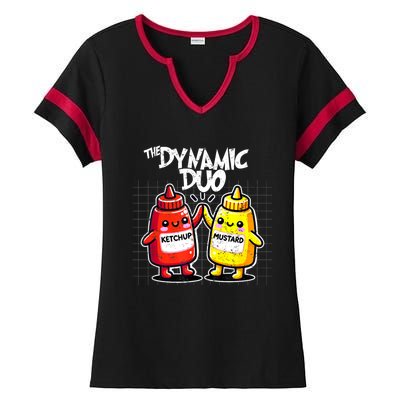 Mustard Dynamic Duo Best Friends Funny Condiment Ladies Halftime Notch Neck Tee