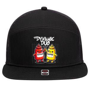 Mustard Dynamic Duo Best Friends Funny Condiment 7 Panel Mesh Trucker Snapback Hat