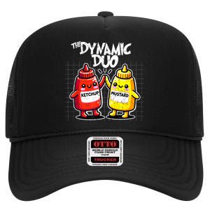 Mustard Dynamic Duo Best Friends Funny Condiment High Crown Mesh Back Trucker Hat