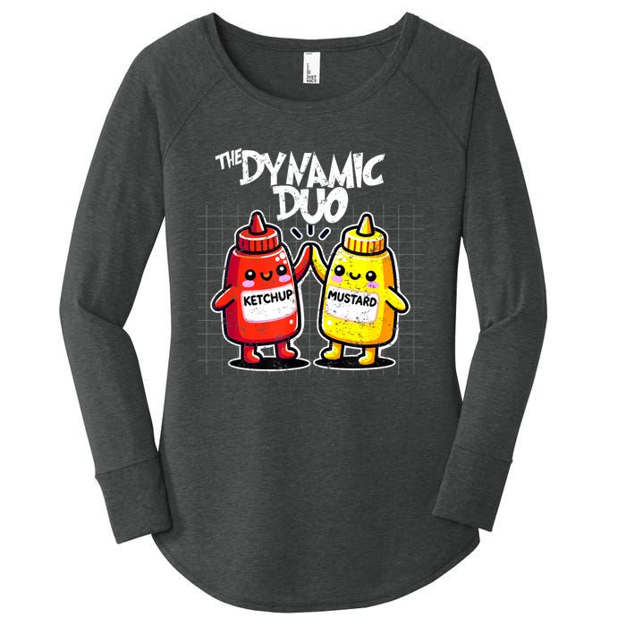 Mustard Dynamic Duo Best Friends Funny Condiment Women's Perfect Tri Tunic Long Sleeve Shirt