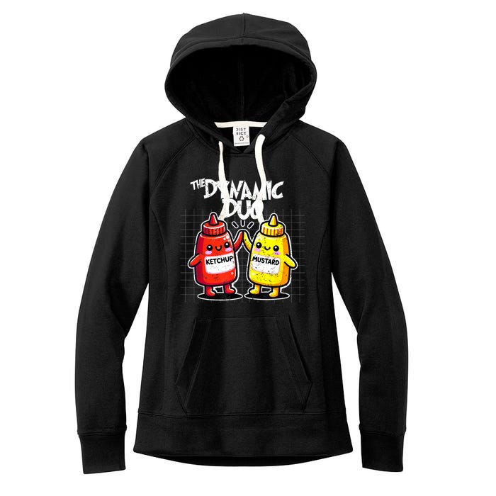 Mustard Dynamic Duo Best Friends Funny Condiment Women's Fleece Hoodie