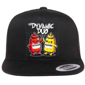 Mustard Dynamic Duo Best Friends Funny Condiment Flat Bill Trucker Hat