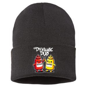 Mustard Dynamic Duo Best Friends Funny Condiment Sustainable Knit Beanie