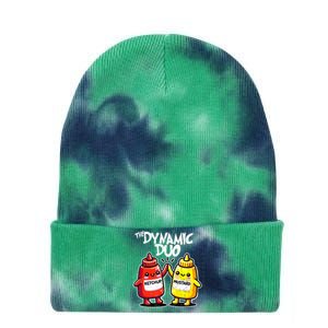 Mustard Dynamic Duo Best Friends Funny Condiment Tie Dye 12in Knit Beanie