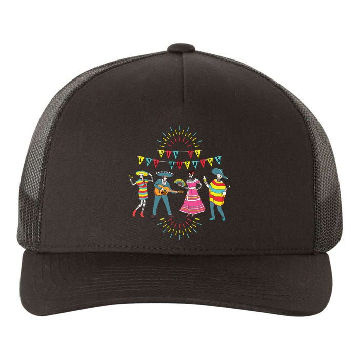 Mariachi Dia De Los Muertos Yupoong Adult 5-Panel Trucker Hat