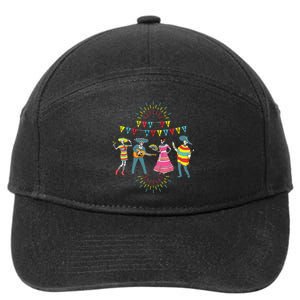 Mariachi Dia De Los Muertos 7-Panel Snapback Hat