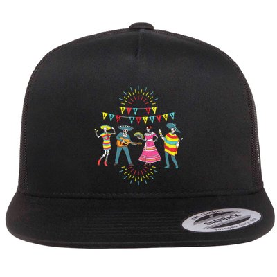 Mariachi Dia De Los Muertos Flatbill Hat