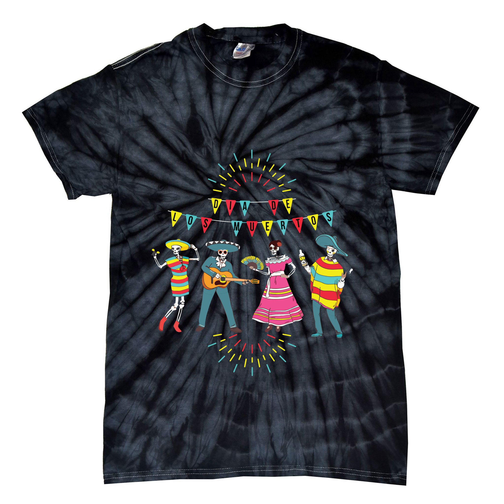 Mariachi Dia De Los Muertos Tie-Dye T-Shirt