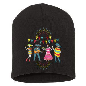 Mariachi Dia De Los Muertos Short Acrylic Beanie