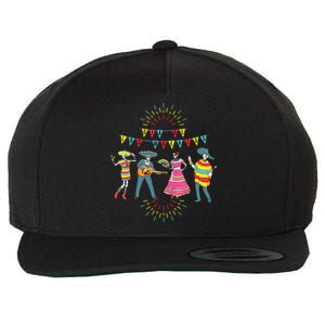 Mariachi Dia De Los Muertos Wool Snapback Cap