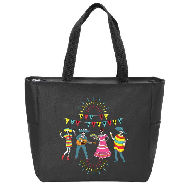Mariachi Dia De Los Muertos Zip Tote Bag