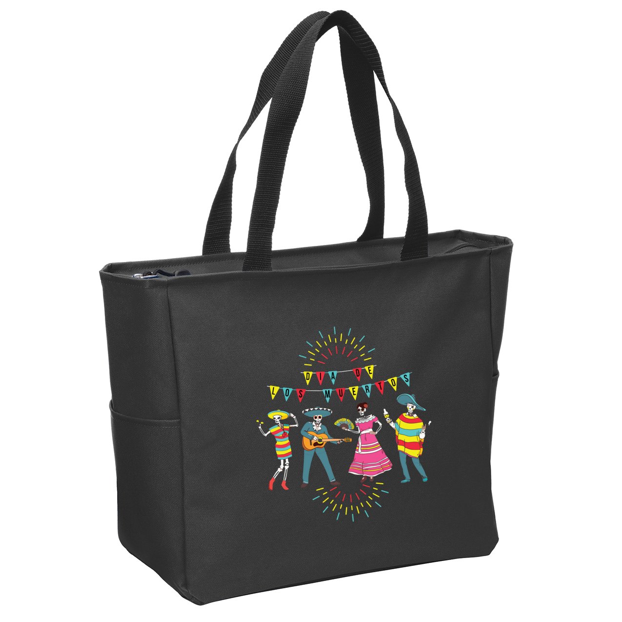 Mariachi Dia De Los Muertos Zip Tote Bag
