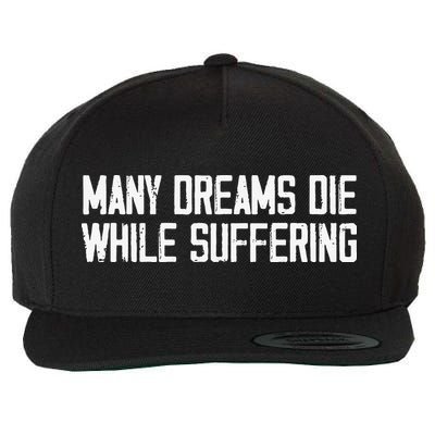 Many Dreams Die While Suffering Motivation Saying Wool Snapback Cap