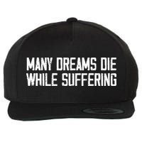Many Dreams Die While Suffering Motivation Saying Wool Snapback Cap