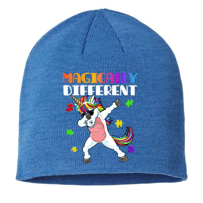 Magically Different Dabbing Unicorn Autism Awareness Gift Cute Gift Sustainable Beanie