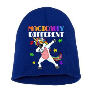 Magically Different Dabbing Unicorn Autism Awareness Gift Cute Gift Short Acrylic Beanie