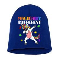 Magically Different Dabbing Unicorn Autism Awareness Gift Cute Gift Short Acrylic Beanie