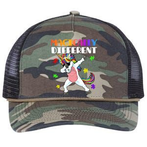 Magically Different Dabbing Unicorn Autism Awareness Gift Cute Gift Retro Rope Trucker Hat Cap