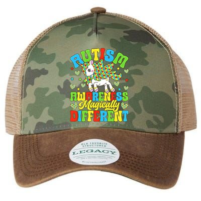 Magically Different Dabbing Unicorn Autism Awareness Puzzle Gift Legacy Tie Dye Trucker Hat