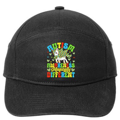 Magically Different Dabbing Unicorn Autism Awareness Puzzle Gift 7-Panel Snapback Hat