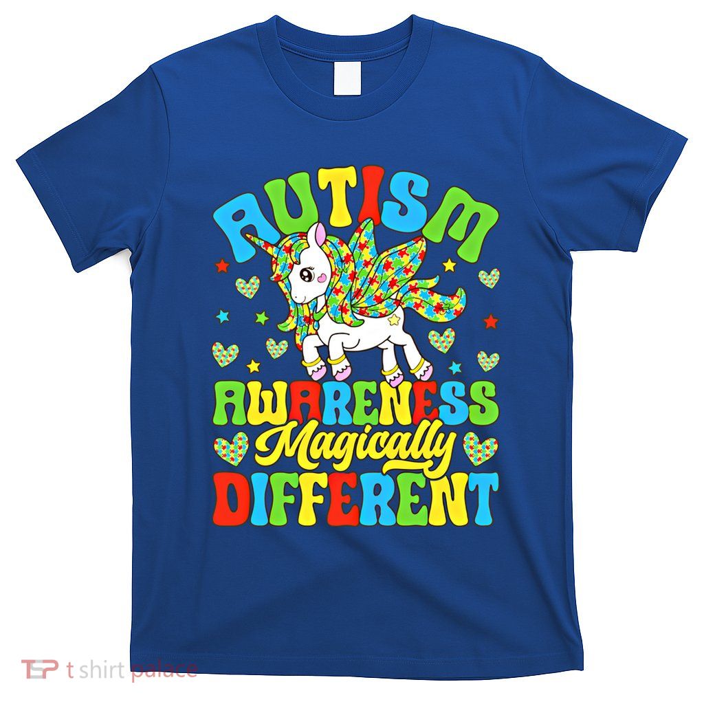 Magically Different Dabbing Unicorn Autism Awareness Puzzle Gift T-Shirt