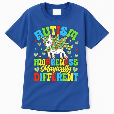 Magically Different Dabbing Unicorn Autism Awareness Puzzle Gift Tall T-Shirt