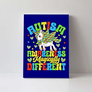 Magically Different Dabbing Unicorn Autism Awareness Puzzle Gift Canvas