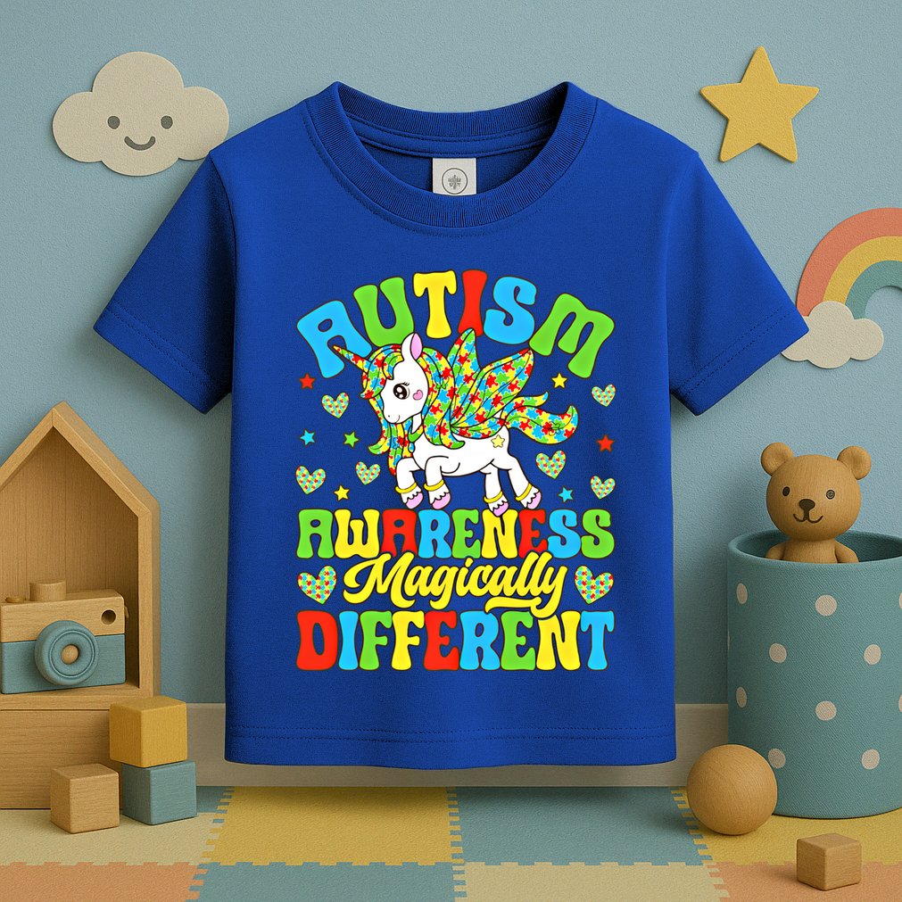 Magically Different Dabbing Unicorn Autism Awareness Puzzle Gift Toddler T-Shirt