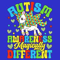 Magically Different Dabbing Unicorn Autism Awareness Puzzle Gift Short Acrylic Beanie