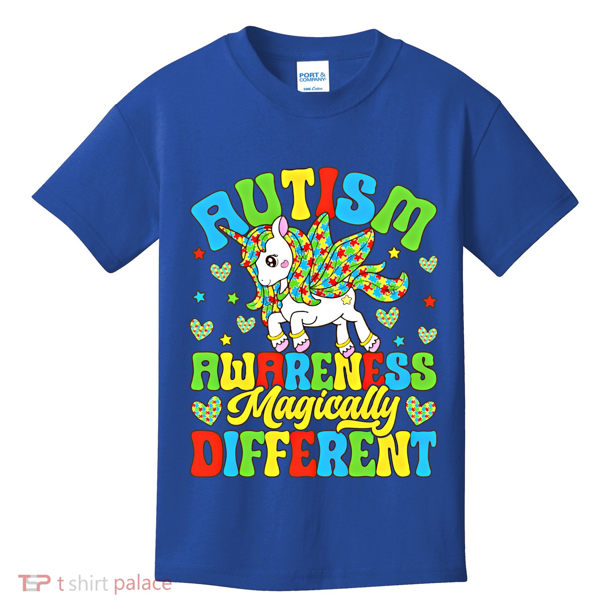 Magically Different Dabbing Unicorn Autism Awareness Puzzle Gift Kids T-Shirt