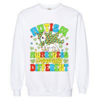 Magically Different Dabbing Unicorn Autism Awareness Puzzle Gift Garment-Dyed Sweatshirt