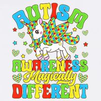 Magically Different Dabbing Unicorn Autism Awareness Puzzle Gift Garment-Dyed Sweatshirt