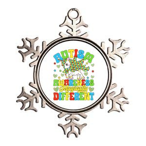 Magically Different Dabbing Unicorn Autism Awareness Puzzle Gift Metallic Star Ornament