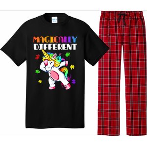 Magically Different Dabbing Unicorn Autism Awareness Funny Gift Pajama Set