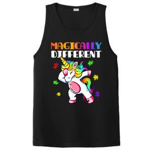 Magically Different Dabbing Unicorn Autism Awareness Funny Gift PosiCharge Competitor Tank