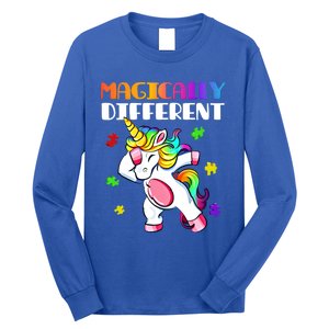 Magically Different Dabbing Unicorn Autism Awareness Funny Gift Long Sleeve Shirt