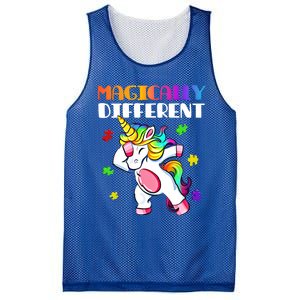 Magically Different Dabbing Unicorn Autism Awareness Funny Gift Mesh Reversible Basketball Jersey Tank