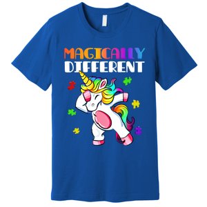 Magically Different Dabbing Unicorn Autism Awareness Funny Gift Premium T-Shirt