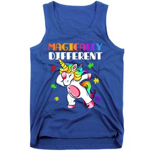 Magically Different Dabbing Unicorn Autism Awareness Funny Gift Tank Top