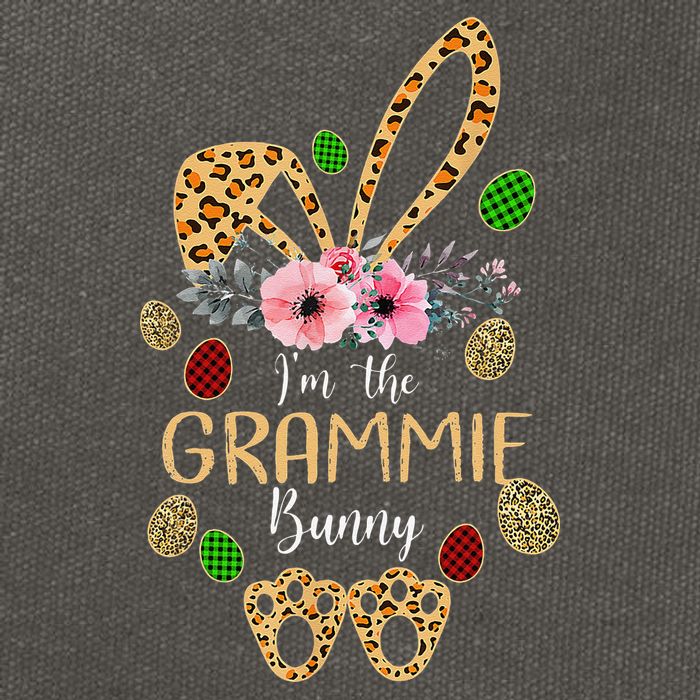 Mother's Day Easter Gifts Flower Grammie Leopard Bunny Cotton Canvas Backpack